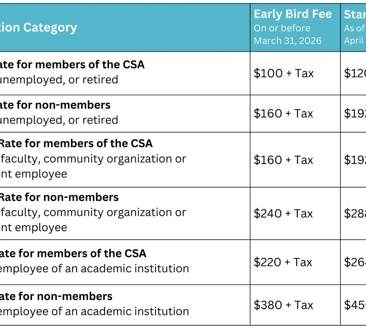 In-person Conference fees