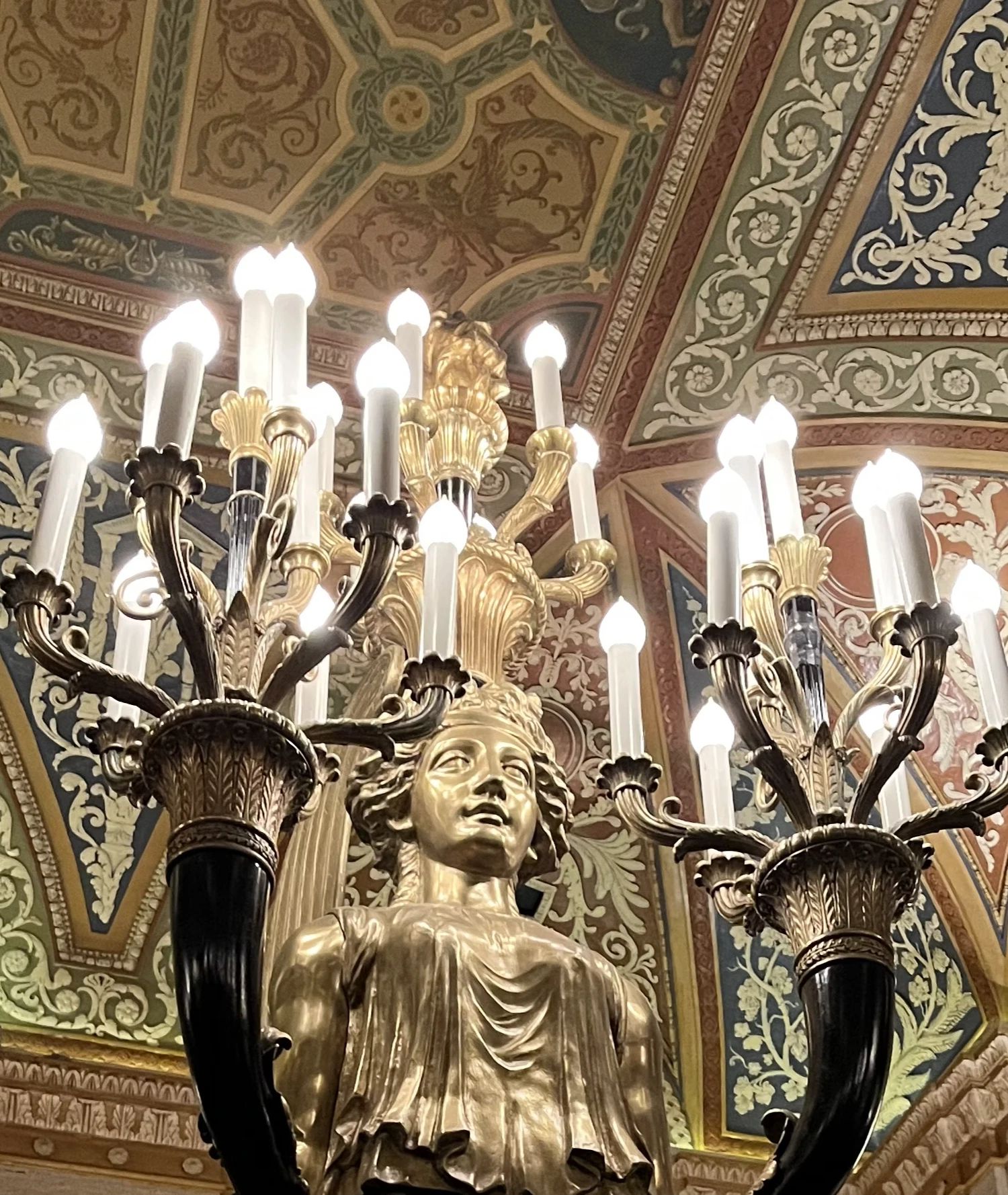 Art Nouveau lighting fixture in the Palmer House Hilton