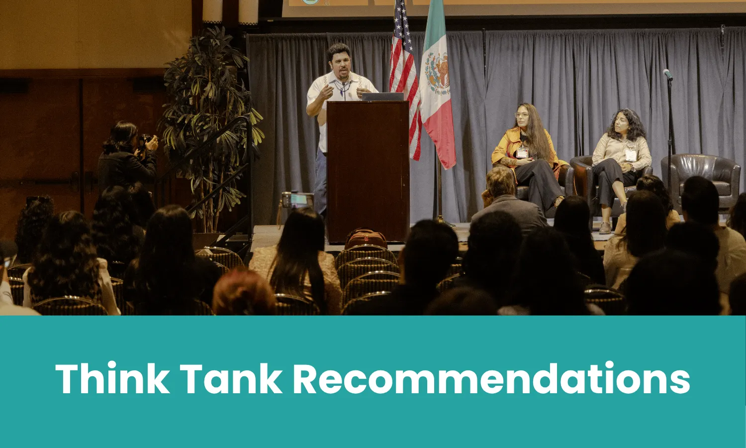 Contestants make their pitch during the Think Tank competition at the 2025 RE:BORDER Conference