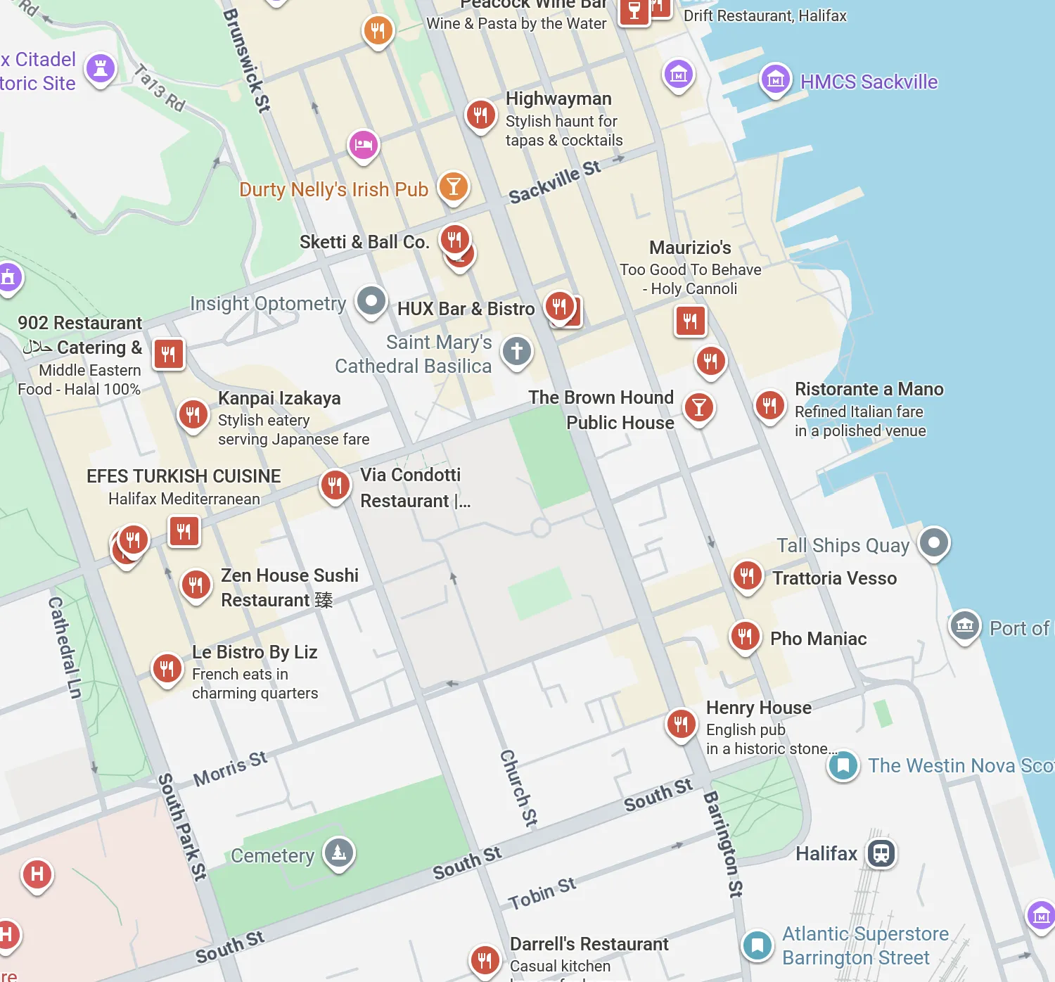 Downtown restaurants