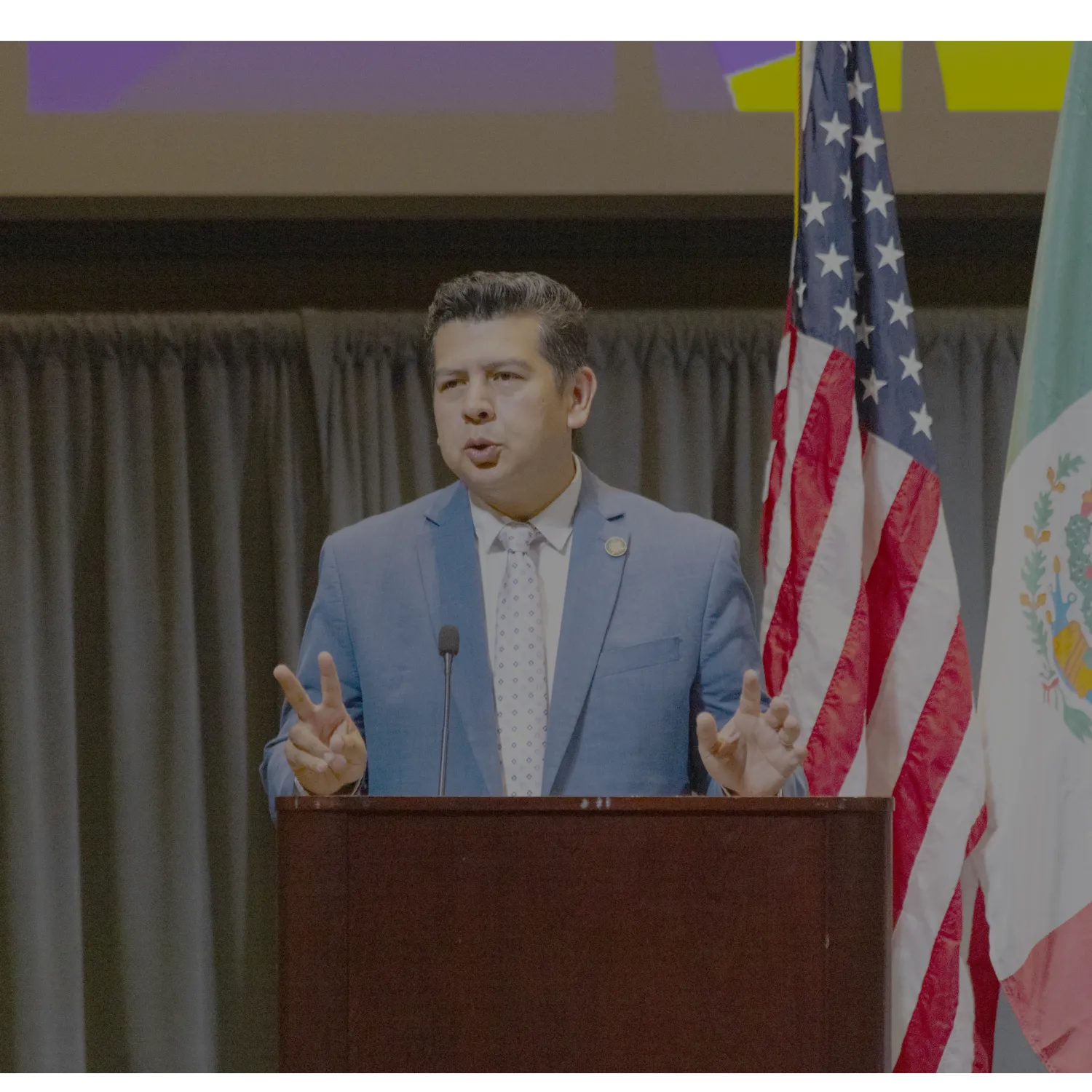 California Assembly Member David Alvarez speaks at RE:BORDER 2024