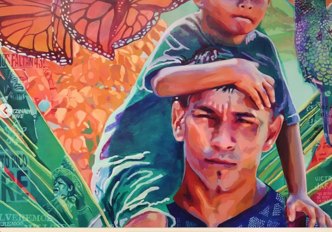 a mural in the Latinx Resource Center