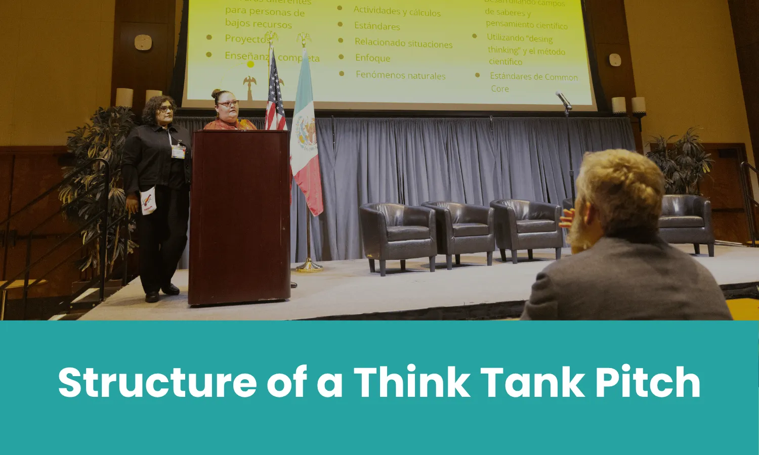 Contestants make their pitch during the Think Tank competition at the 2025 RE:BORDER Conference