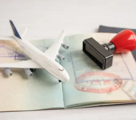Plane and passport image