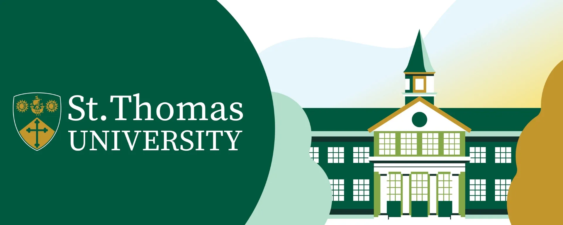 STU logo showing university name and a university building